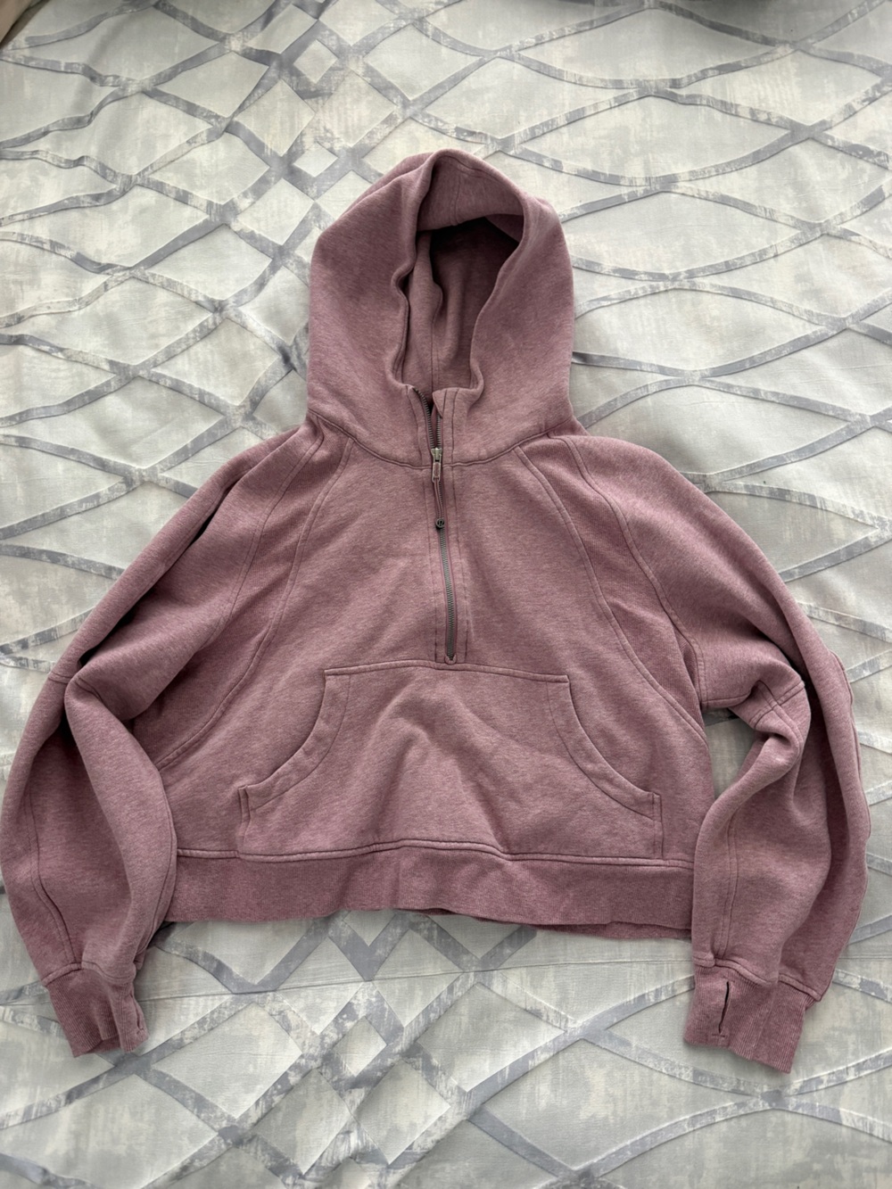 Pink Lululemon Scuba Oversized Half Zip Crop Hoodie Size XL/XXL